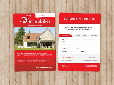 Flyer pour l’agence A2F IMMOBILIER