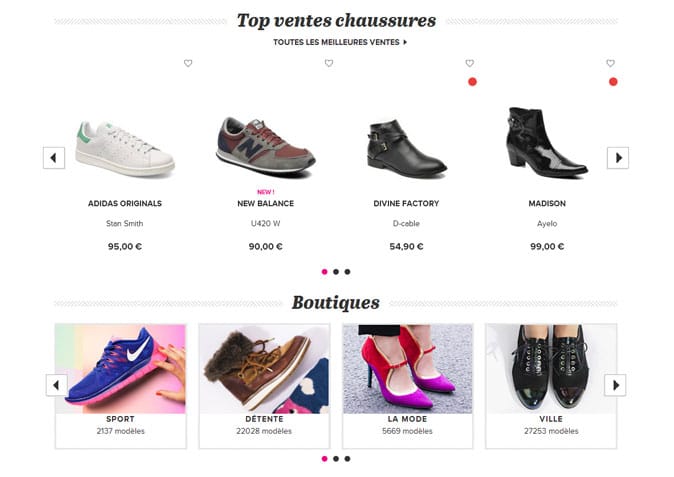 screenshot sarenza Sarenza respire l'élégance et la sophistication !