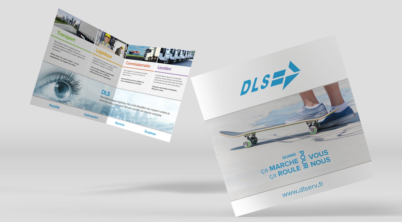 d'une format charte graphique pour d'une commerciale la société DLS plaquette Création