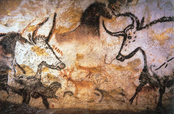 Peinture d'animaux dans les grottes de Lascaux - l'origine du graphisme peinture animaux-lascaux-origine graphisme