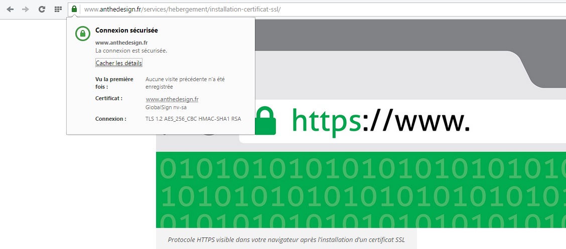 connexion sécurisée sur le site anthedesign.fr certificat-ssl-navigateur