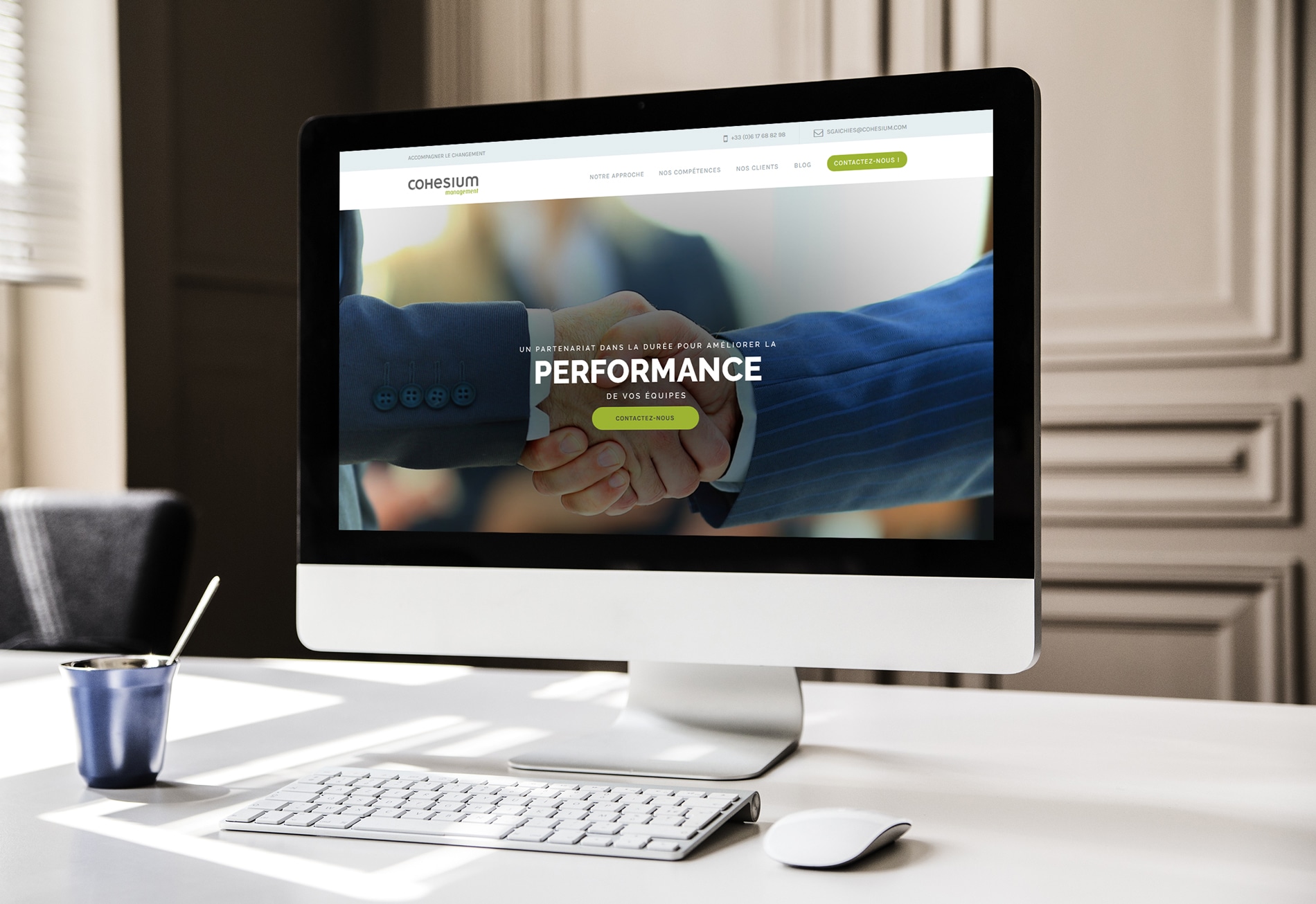 Mockup iMac site internet cohesium management Mockup iMac site internet cohesium management