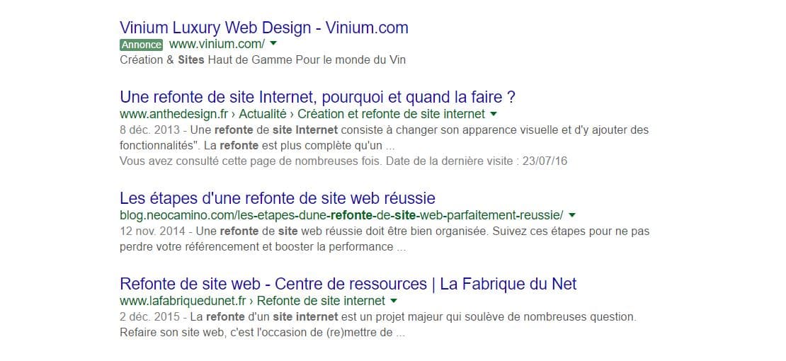 Décryptage des résultats de recherche affichés par Google Décryptage des résultats de recherche affichés par Google