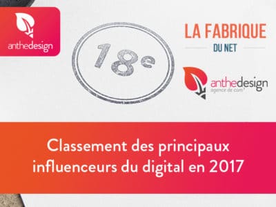 AntheDesign dans le TOP 100 des influenceurs du digital français !