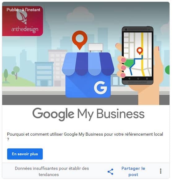 Exemple de POST sur Google My Business Exemple de POST sur Google My Business