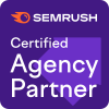 Badge d’agence partenaire certifiée de Semrush