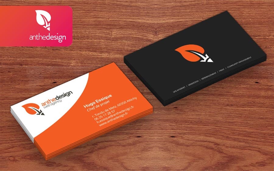 Carte de visite de l'agence web Anthedesign