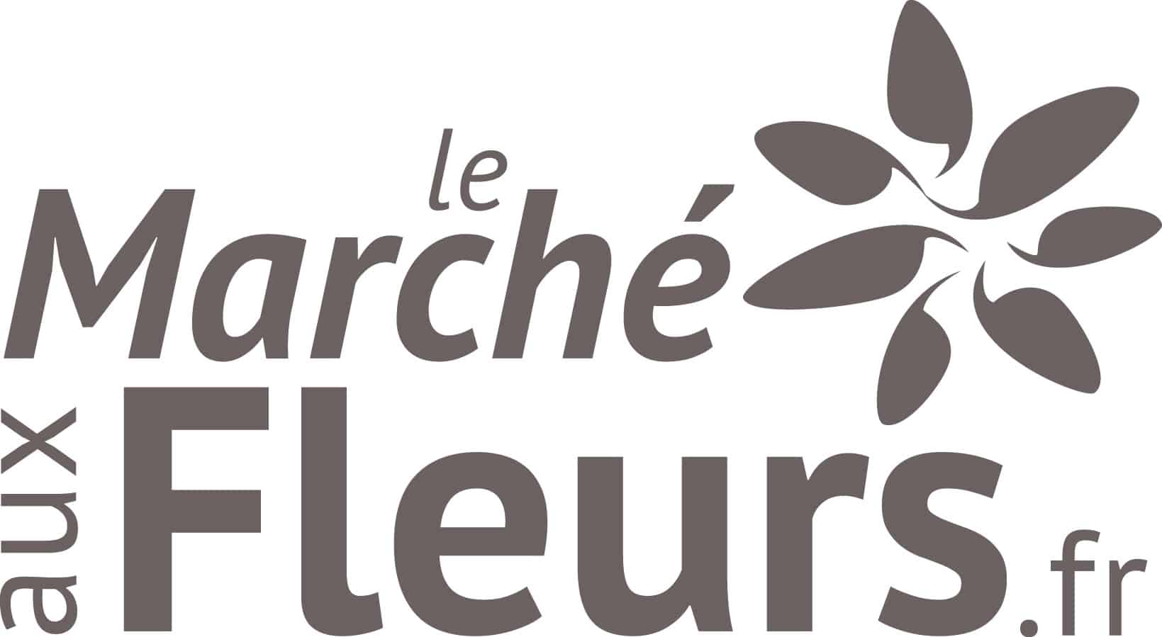 Déclinaison couleur taupe du logo du fleuriste le Marché aux Fleurs