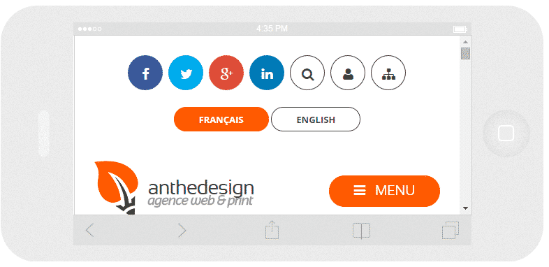 Site agence anthedesign sur iPhone 5