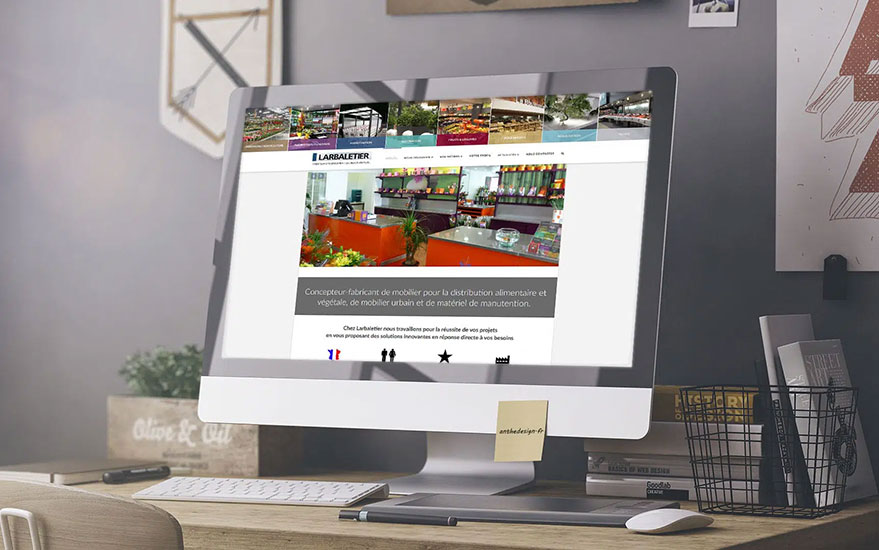 Mockup de la refonte visuelle du site web du groupe Larbaletier