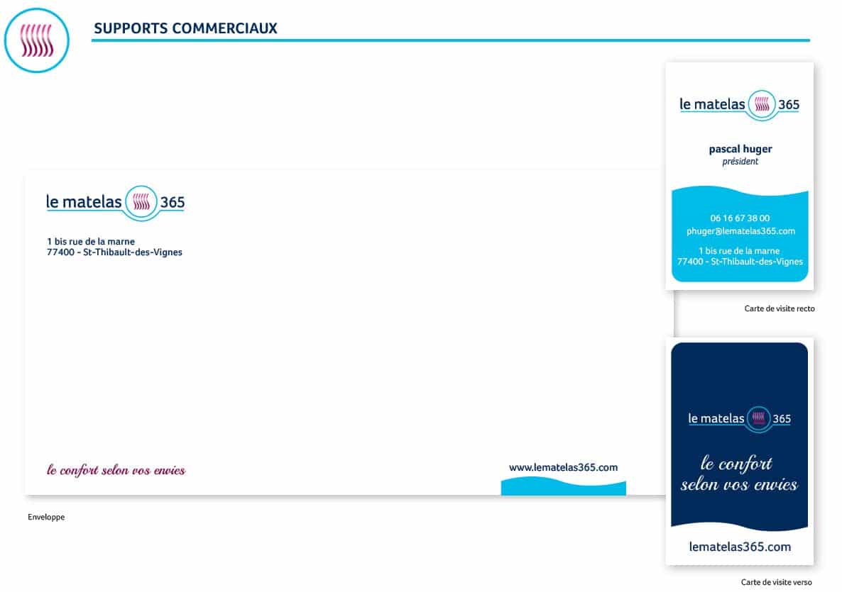 supports commerciaux charte graphique Le matelas 365 