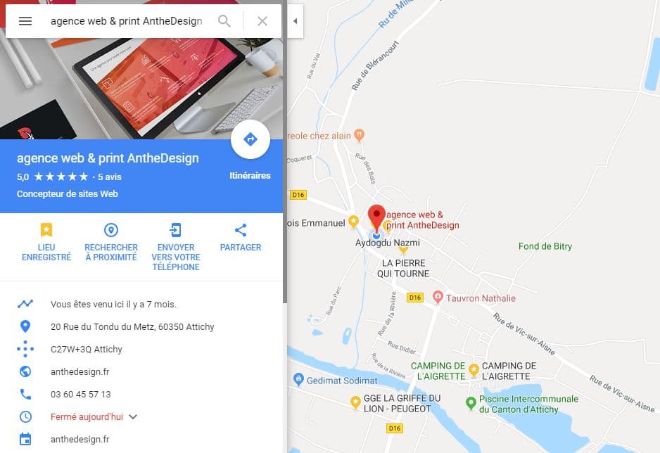 fiche google my business