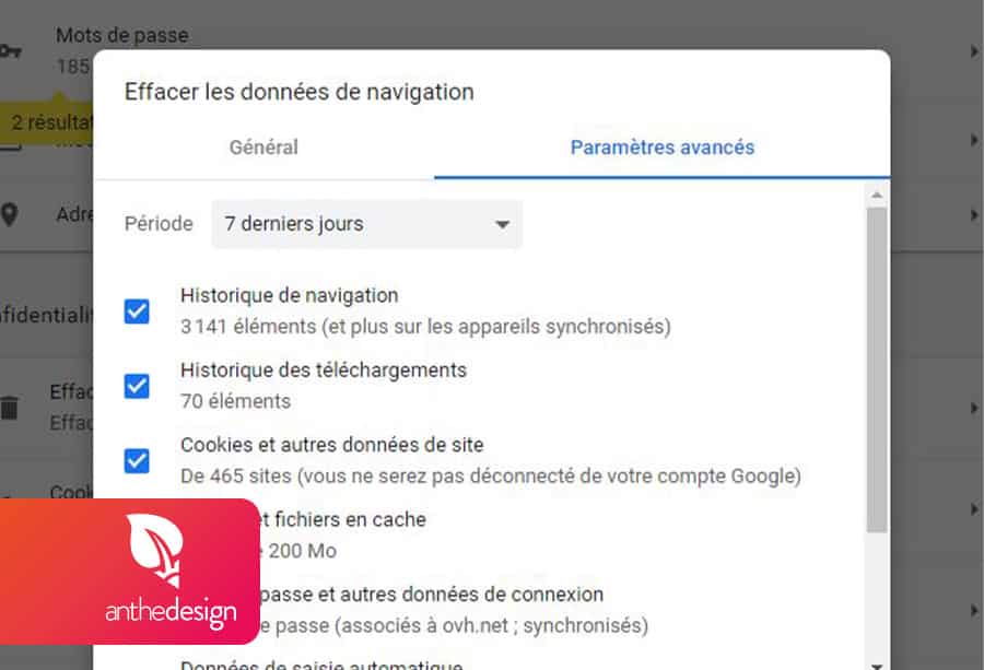 vider le cache chrome