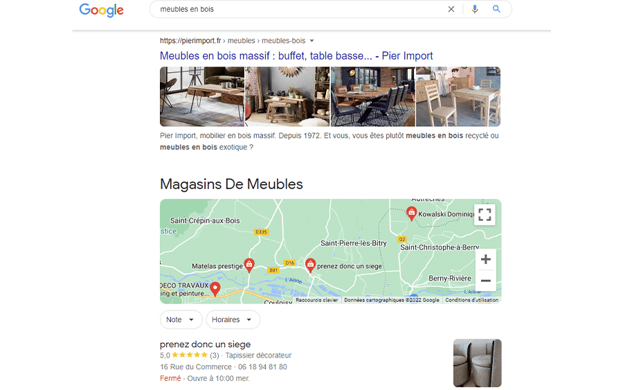 google search intent: wooden furniture