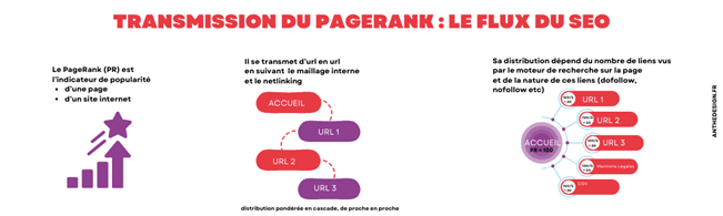 transmission du pagerank : le flux du seo