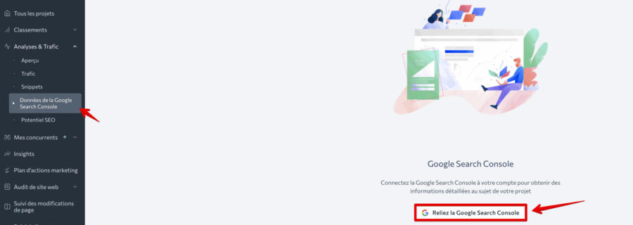 Connecter son compte Google Search Console à SE Ranking